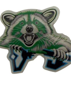 Green Raccoon Day Pin